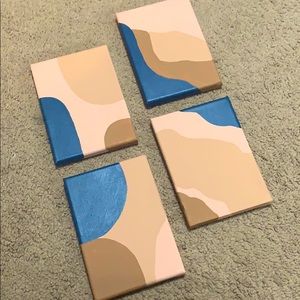 Hand painted canvases- set of 4